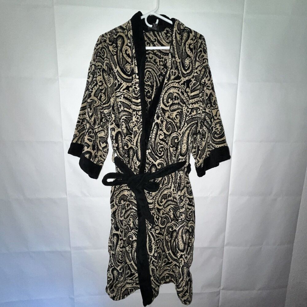 Christian Dior Bath Robe Mens One Size Thick Towel Knit Belted Pockets Vintage